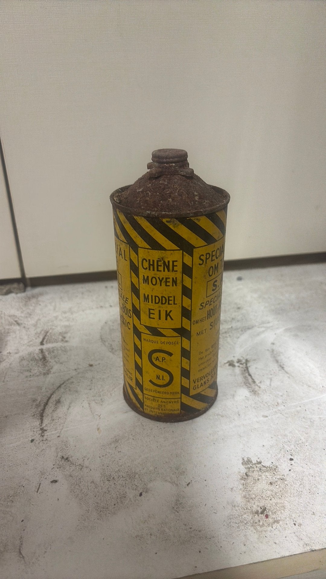 vintage blik voor houtbeits Middel Eik" / "Chêne Moyen, Enlèvement