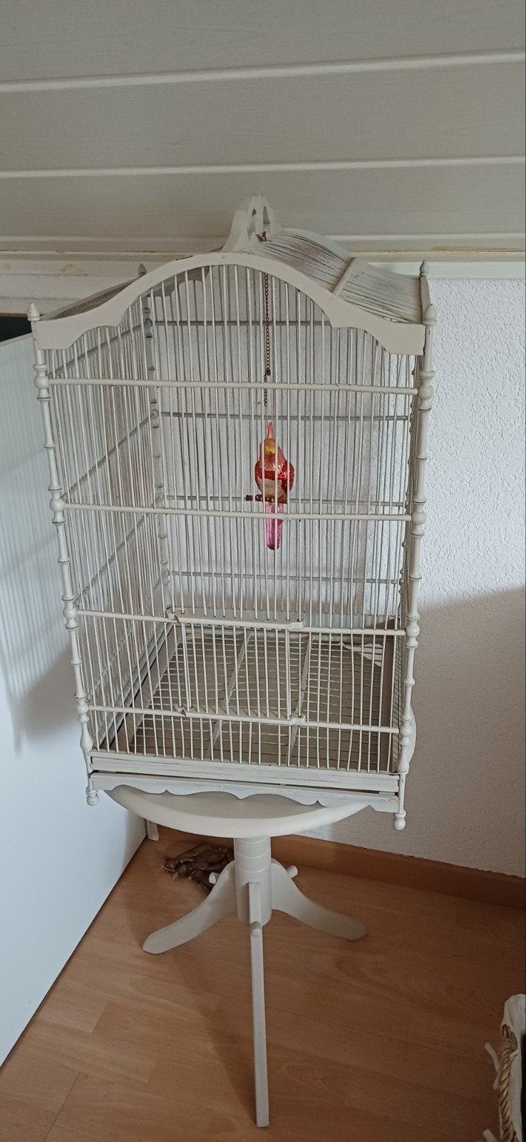Antieke vogelkooj met staander, Antiek en Kunst, Ophalen of Verzenden