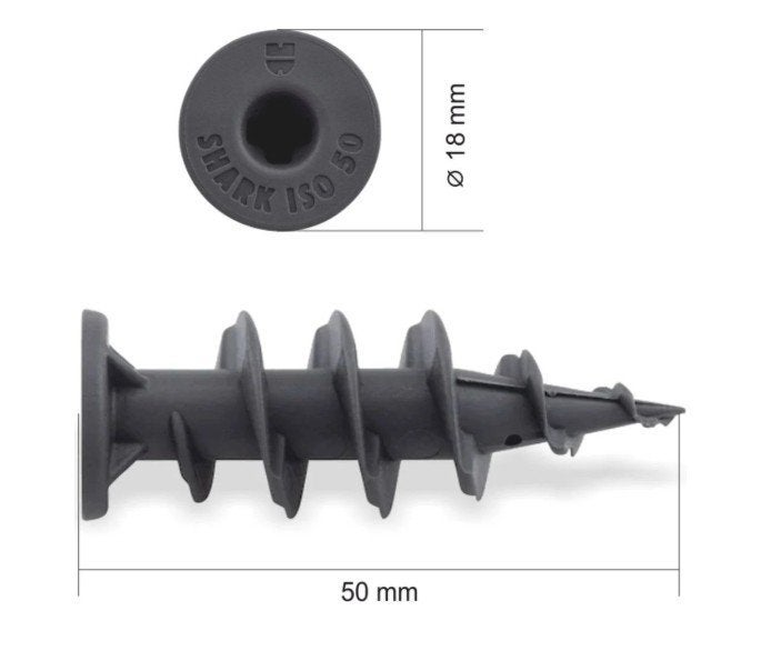 Lot de 100 chevilles d'isolation shark iso 18x50 wurth, Enlèvement, Neuf, Jeu d'embouts