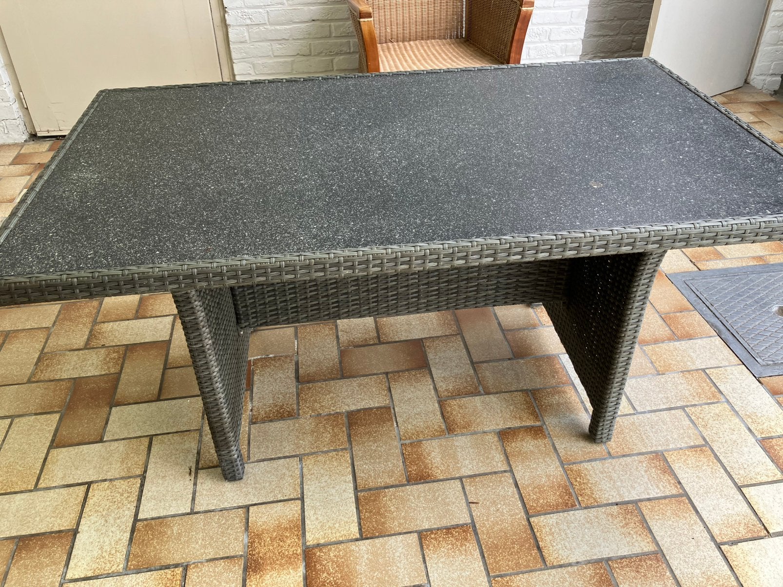 Rotan tafel in goede staat, Ophalen, Gebruikt, Rotan