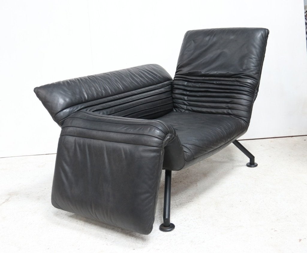 De Sede DS-142 fauteuil/daybed zwart leer, Winfried Totzek, Ophalen, Gebruikt, Leer, Design, postmodern, jaren 80