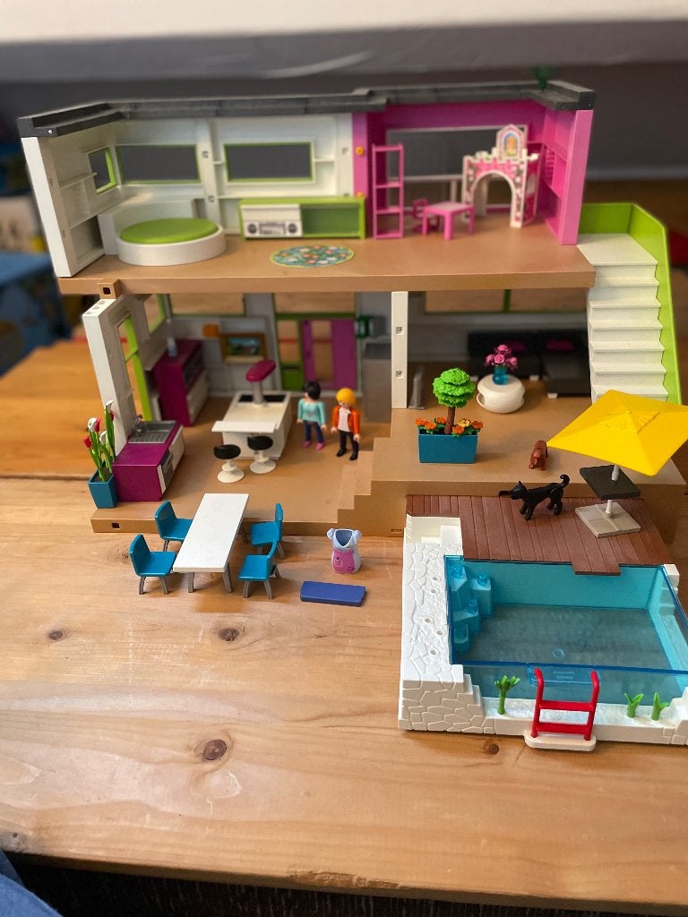 Playmobil moderne villa met zwembad, Kinderen en Baby's, Speelgoed | Playmobil, Ophalen, Gebruikt, Los Playmobil