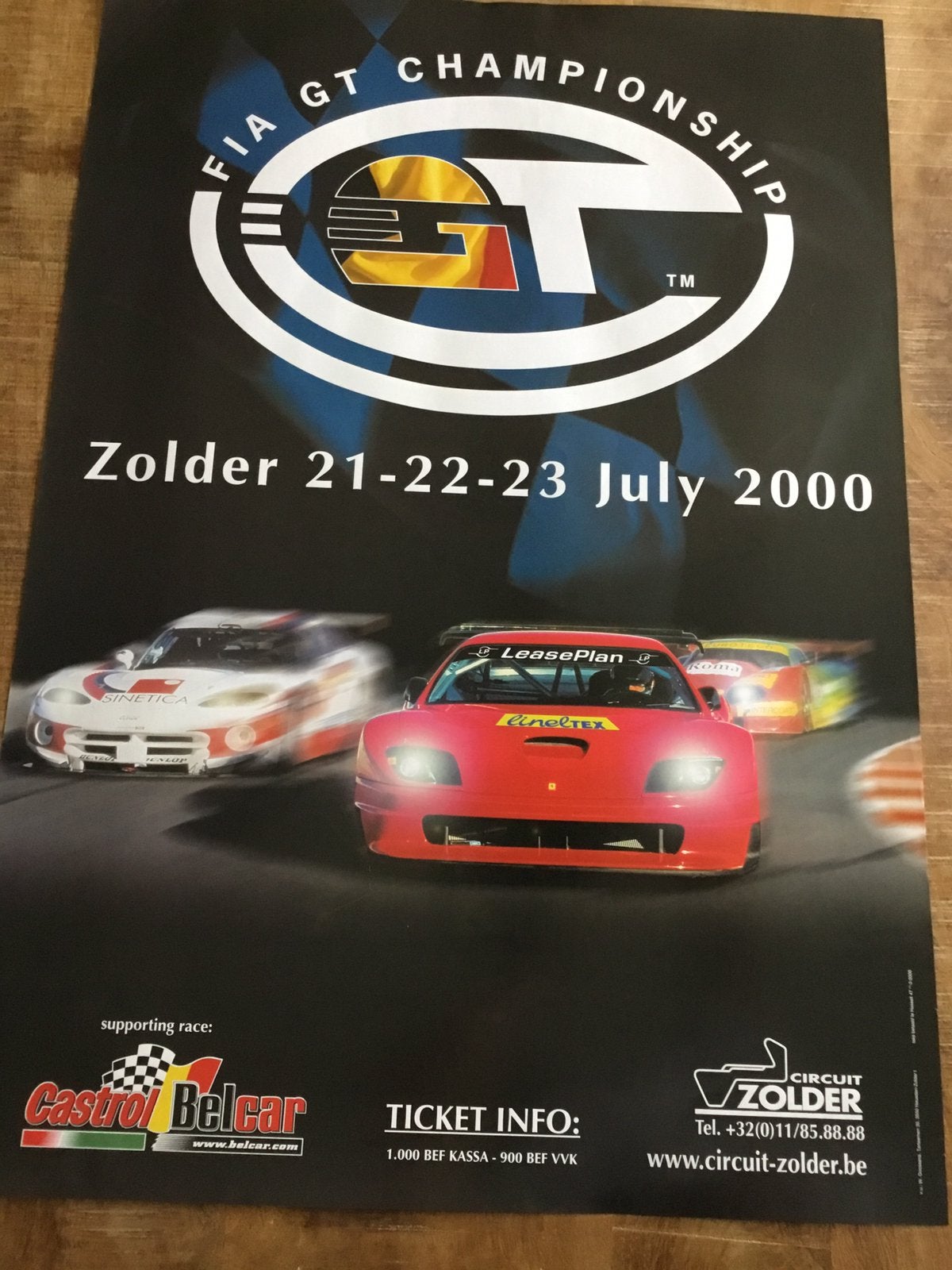Affiche fia gt zolder 2000, Ophalen of Verzenden, Zo goed als nieuw