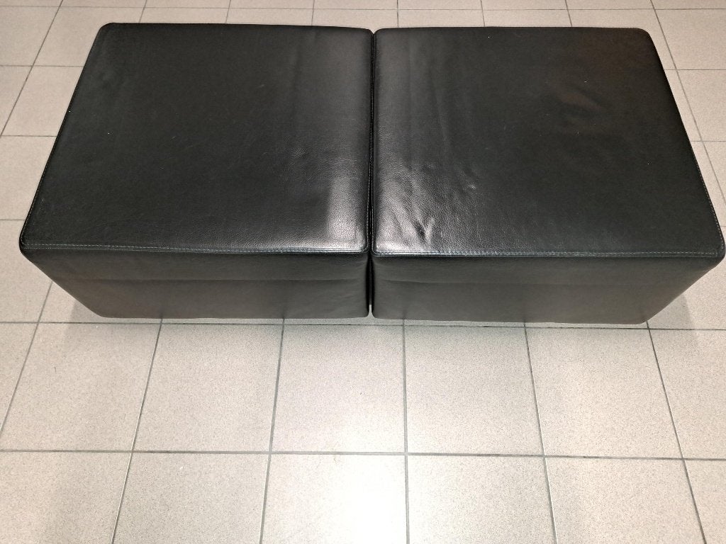 Zitbankl/salontafel  zwart Leder, Maison & Meubles, 100 à 150 cm, Comme neuf, Enlèvement, 50 à 100 cm