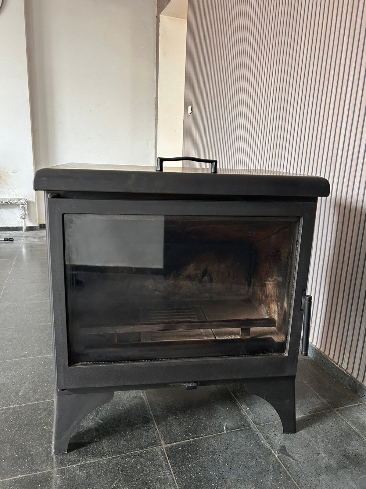 Poêle au bois 9,8w avec vitre, Enlèvement, Utilisé, Bois, Autoportant