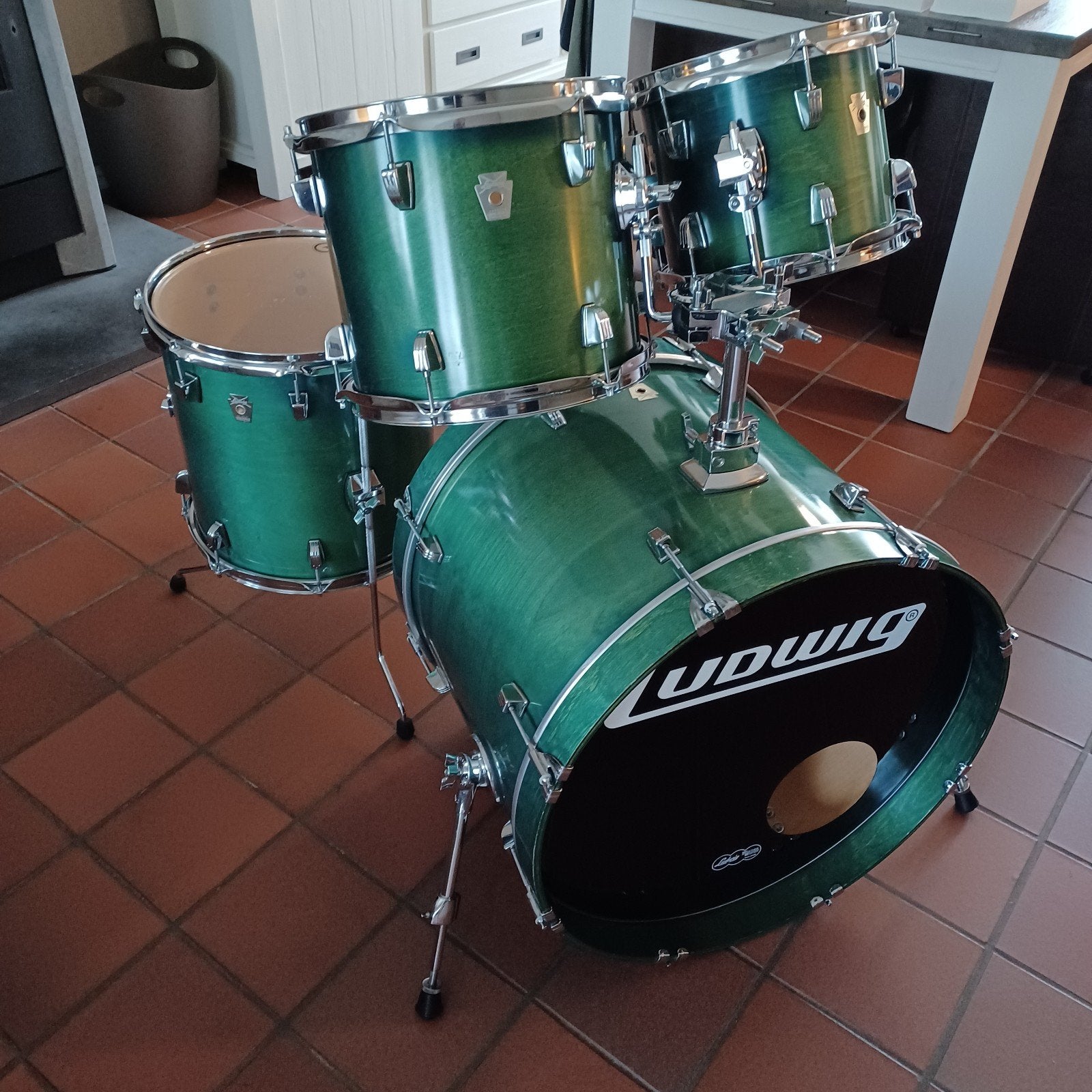 Ludwig classic birch shellset drumstel in goede staat, Ophalen, Zo goed als nieuw, Drums of Percussie