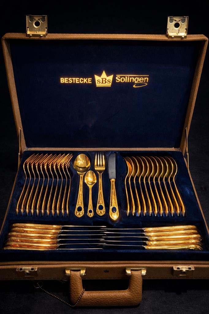 Luxe bestekset voor 12 personen, Ophalen of Verzenden, Zo goed als nieuw, Inox of Chroom, Bestekset
