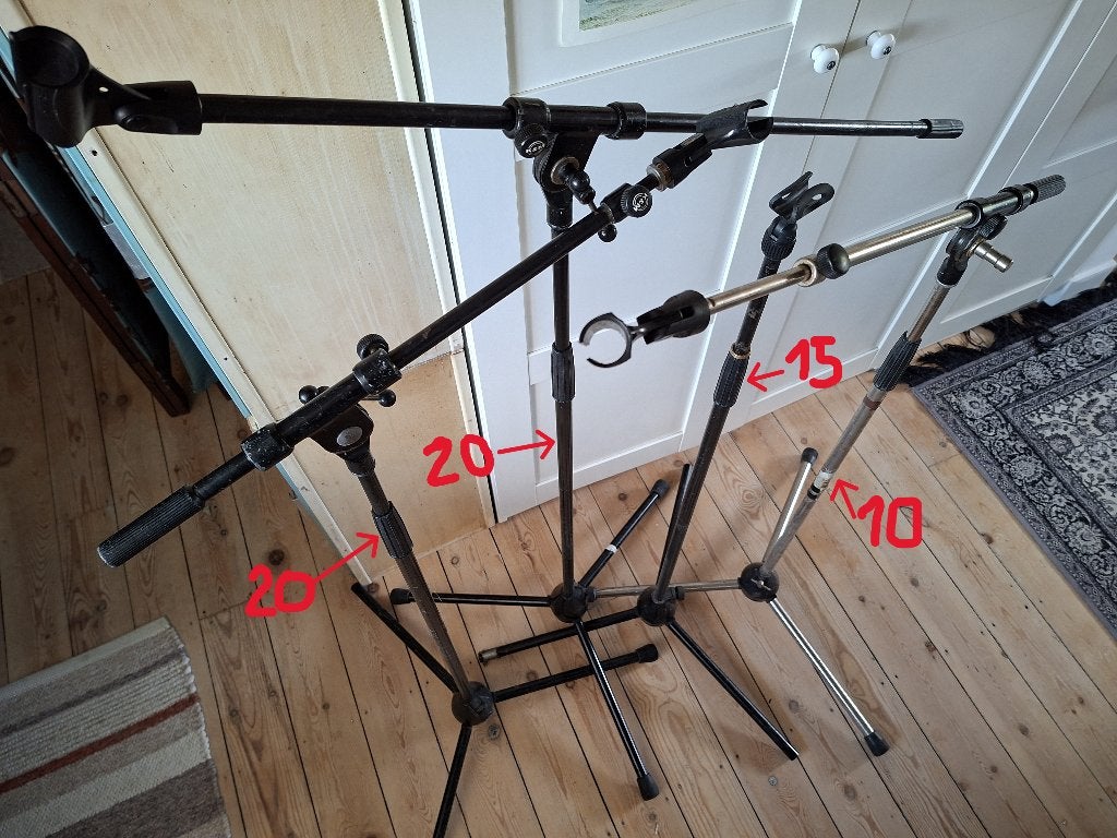 Set van 4 microfoonstatieven, Muziek en Instrumenten, Ophalen, Gebruikt, Muziekstandaard, Microfoon