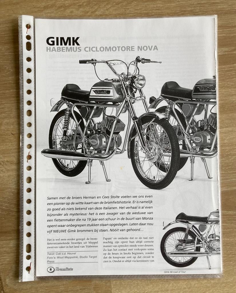 Map met documentatie GIMK Bromfietsen / Brommers, Fietsen en Brommers, Verzenden, Zo goed als nieuw