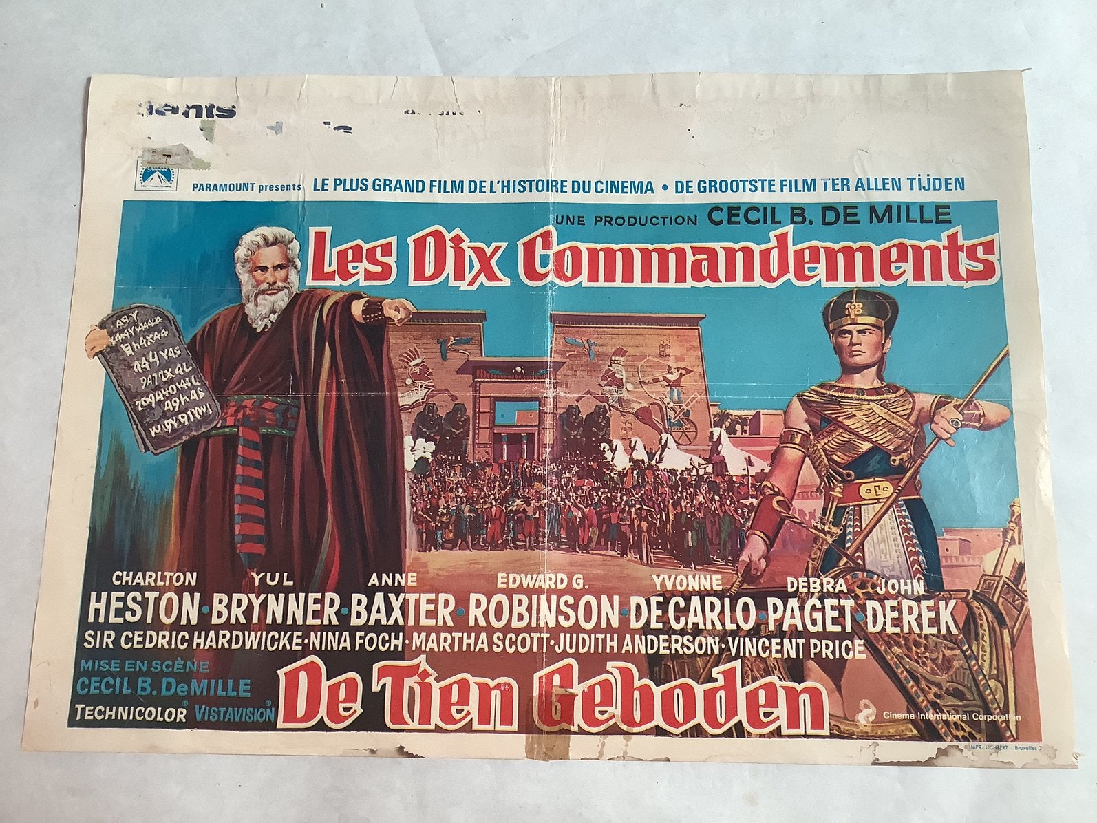 10 COMMANDEMENTS  filmposter  36-54 cm   USED, Verzamelen, Ophalen of Verzenden