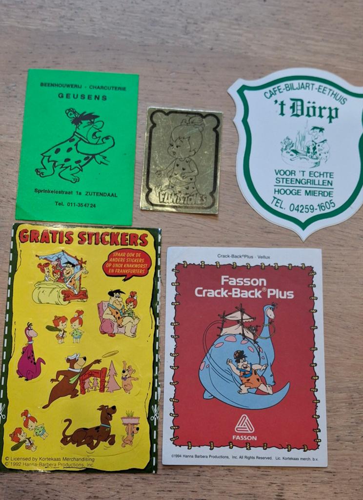 Lot vintage stickers The Flintstones strip stripfiguur, Verzamelen, Ophalen of Verzenden, Zo goed als nieuw, Strip of Tekenfilm