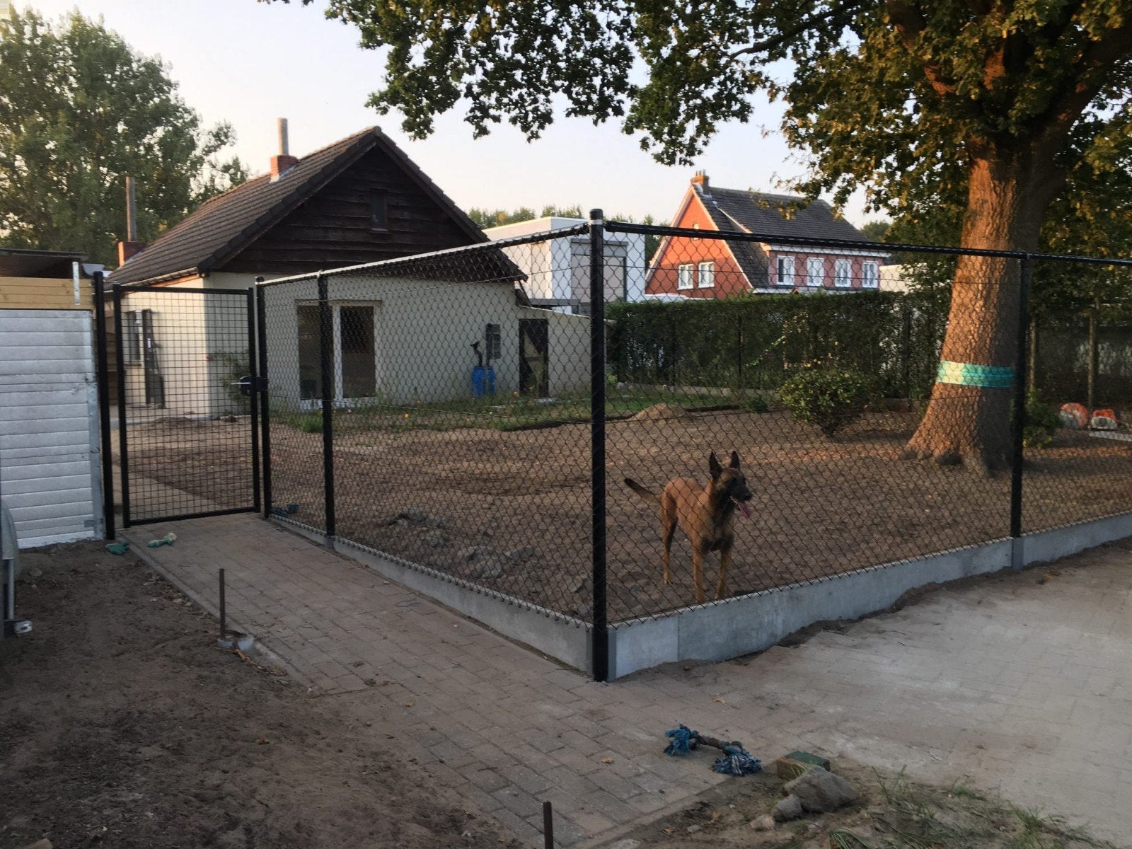 Tennis draad 180cm met betonplaat en bovenbuis., Tuin en Terras, Gaas en Draad, Ophalen, Draad