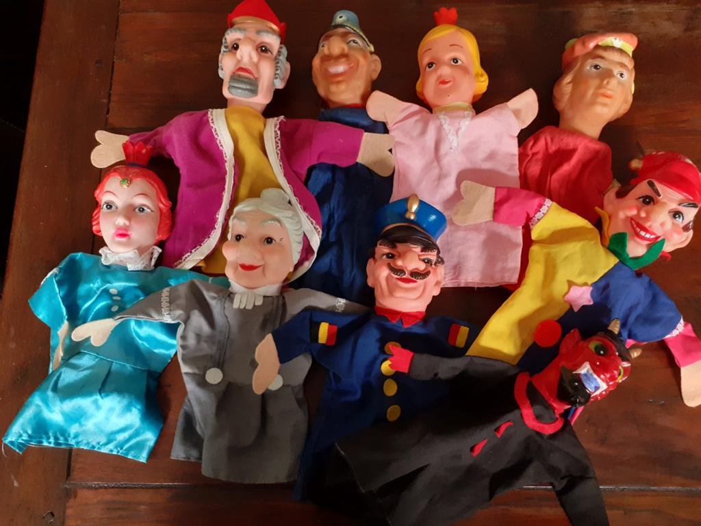 Retro handpoppen poppenkastpoppen ( H ), Collections, Poupées, Enlèvement ou Envoi