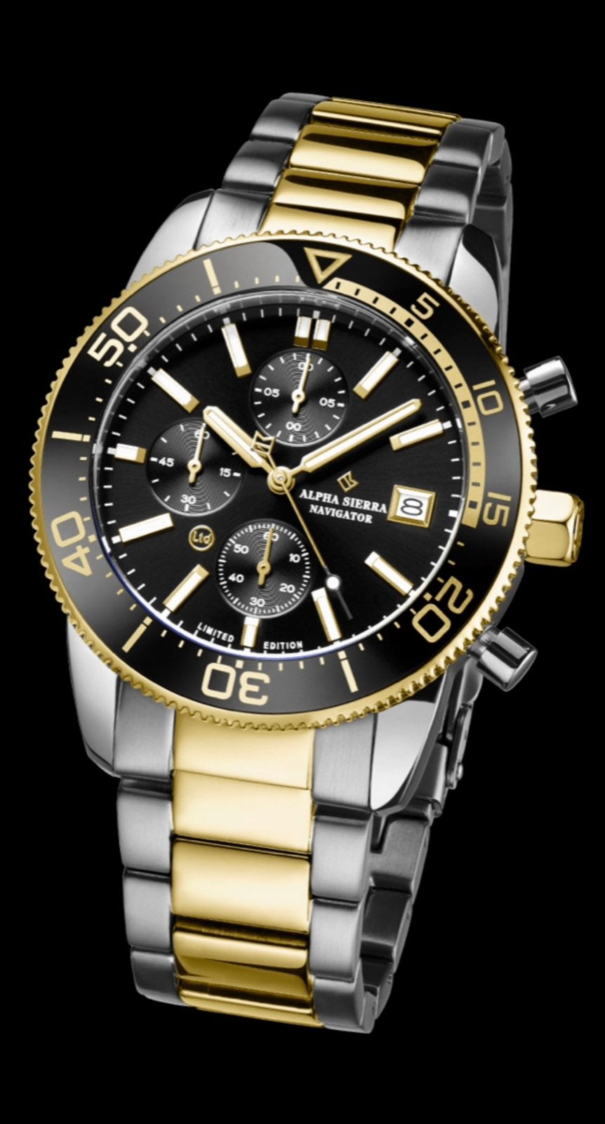 ALPHA SIERRA NAVIGATOR CHRONO VAUT399€! 💯 % NOUVEAU !, Bijoux, Sacs & Beauté, Montres de sport, Neuf, Enlèvement ou Envoi