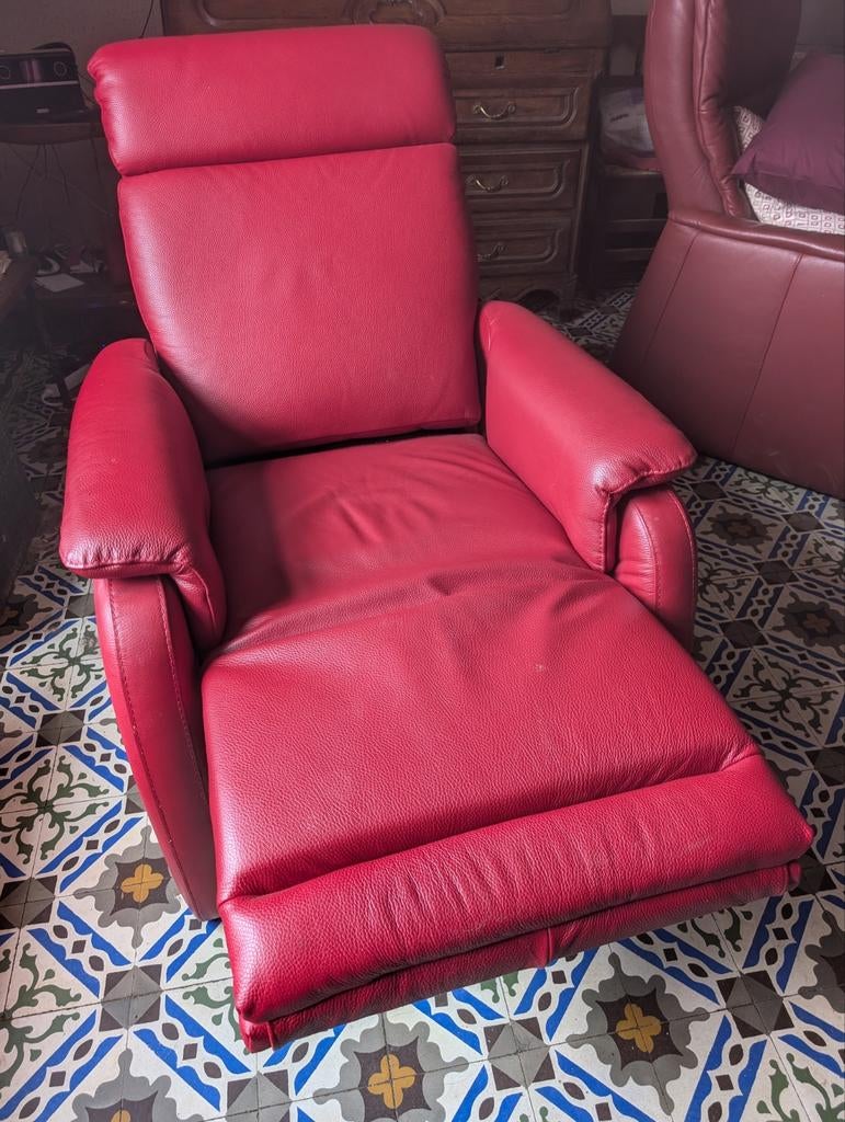 Fauteuil relax électrique Poltrone & Sofa en cuir, Enlèvement, Comme neuf, Cuir