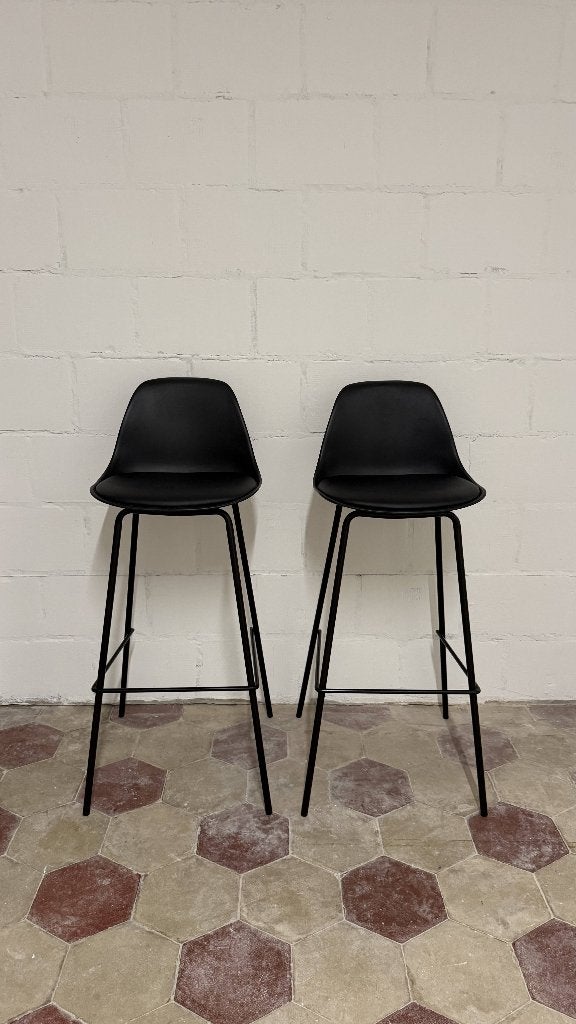 Lot de 2 tabourets de bar, 90 cm ou plus, Avec repose-pieds, 2 tabourets, Comme neuf