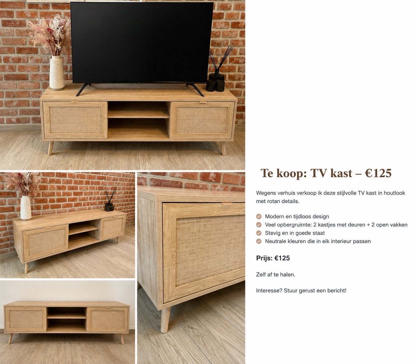 Meuble TV, Maison & Meubles, Armoires | Mobilier de télévision, Enlèvement, Comme neuf