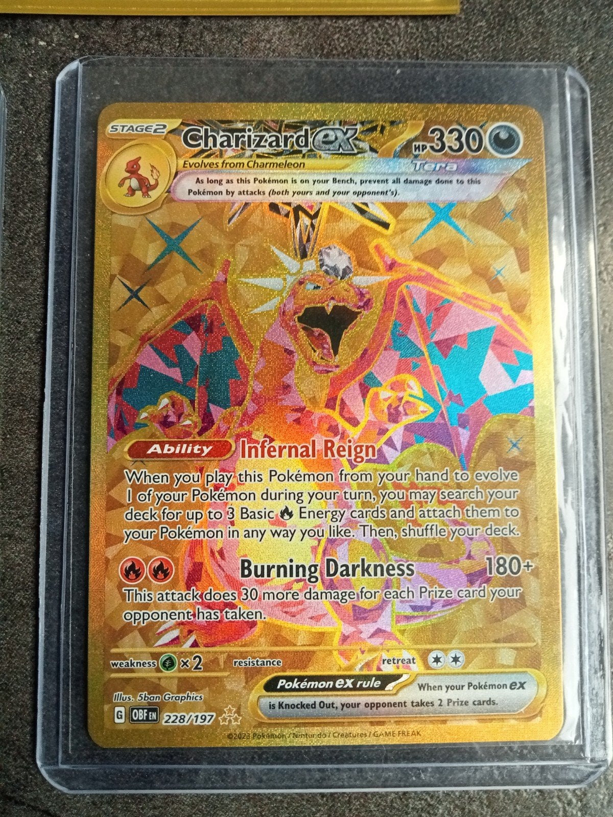 Lotje Charizard kaarten., Ophalen of Verzenden, Zo goed als nieuw, Meerdere kaarten, Foil