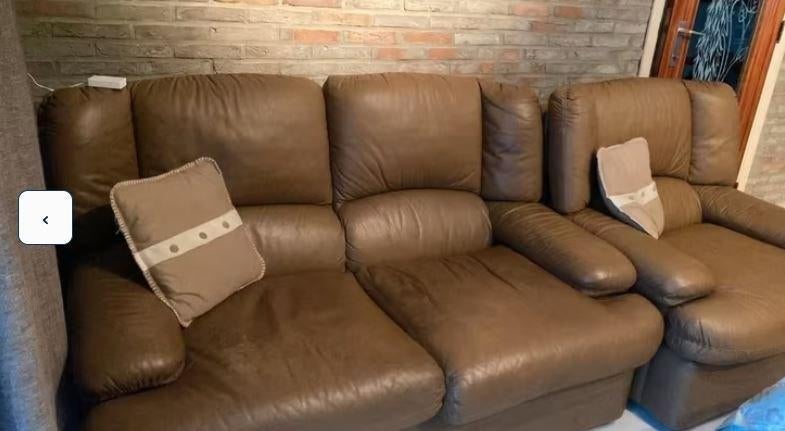 salon en cuir 1 place et 2 sont en bon état, Maison & Meubles, Canapés | Salons, Comme neuf, Cuir, Enlèvement