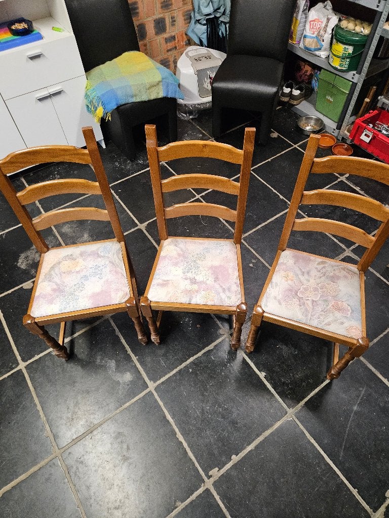 chaise, Huis en Inrichting, Ophalen, Gebruikt, Bruin, Drie