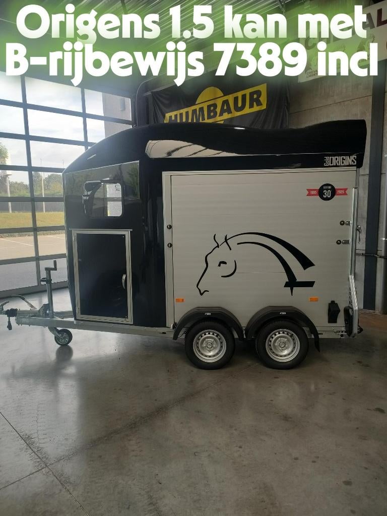 Origens  1.5 paardentrailer B-rijbewijs Nieuw, Dieren en Toebehoren, Ophalen, Nieuw, Aluminium, 1½-paards trailer