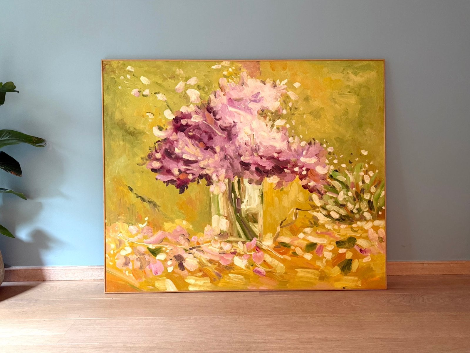 Décoration murale Hortensias dans un vase, Neuf, Enlèvement, Peinture, 75 – 100