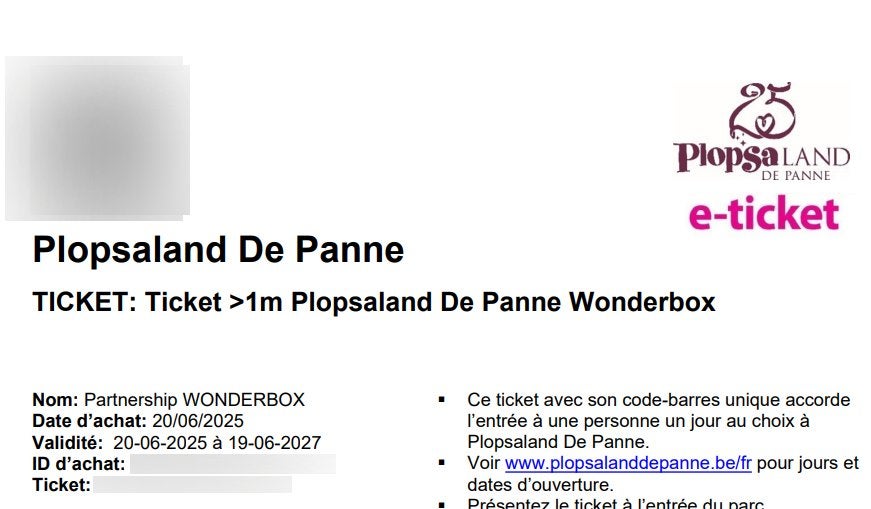 plopsaland tickets 6x Ticket  1m, Enlèvement ou Envoi, Neuf