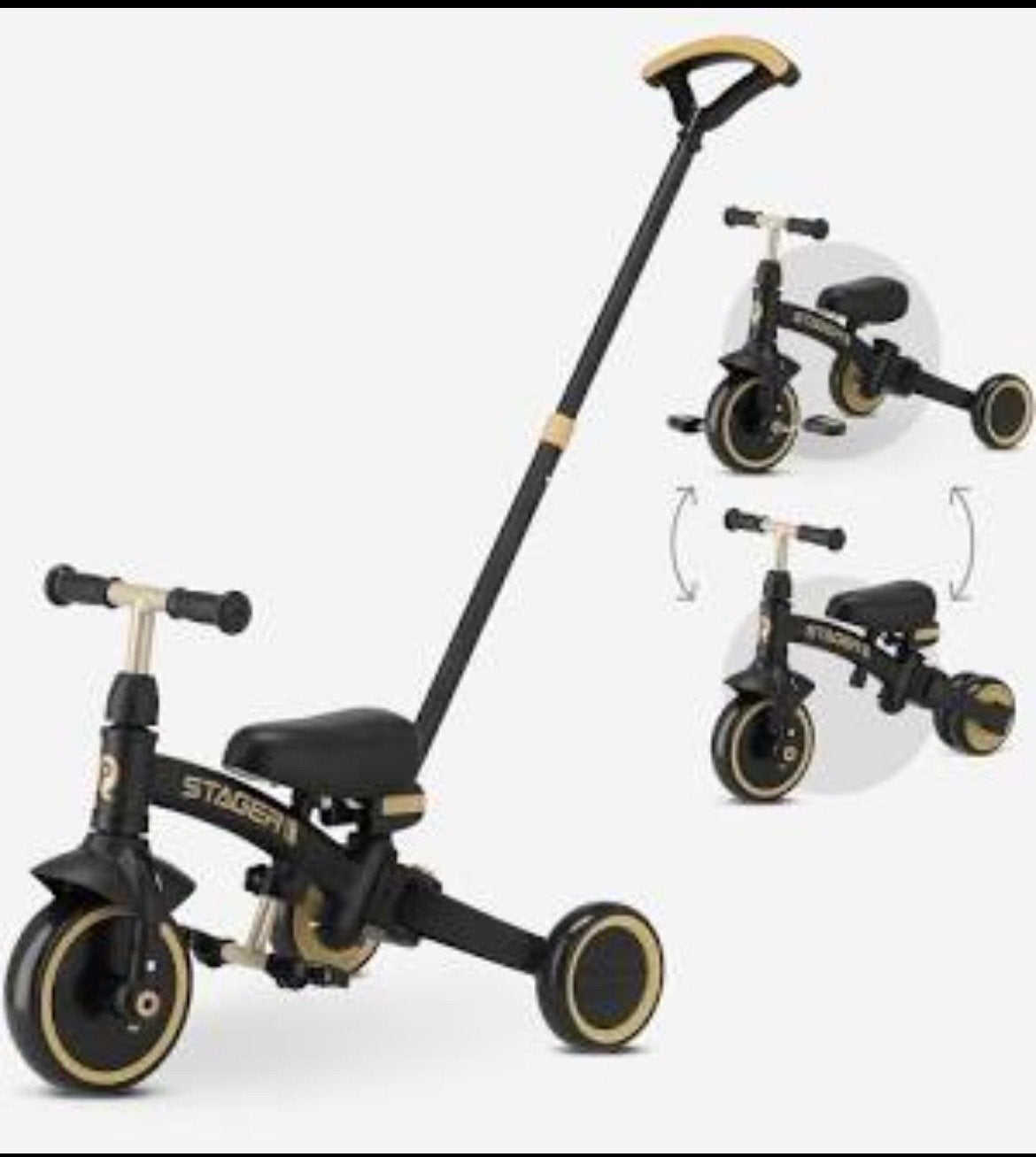 Qplay Stager 3-in-1 driewieler, Ophalen, Zo goed als nieuw, Duwstang