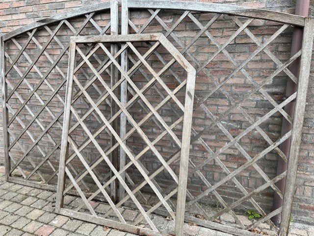 Tuinhekken/ klimrekken 3 stuks, Tuin en Terras, Ophalen, Gebruikt, Hout