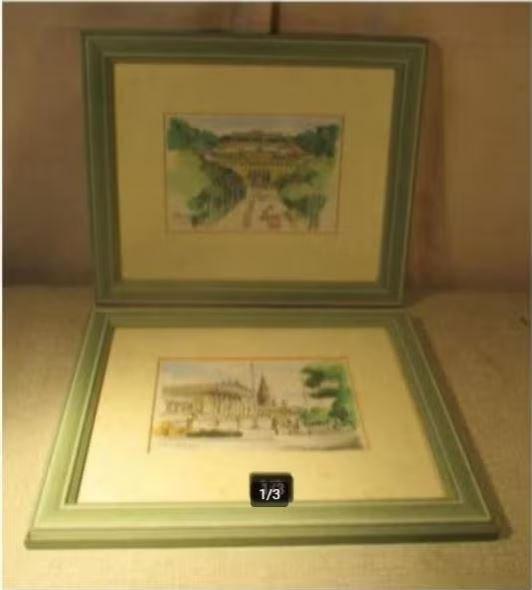 2 magnifiques aquarelles « Vues de Vienne » - signées, Antiquités & Art, Enlèvement ou Envoi