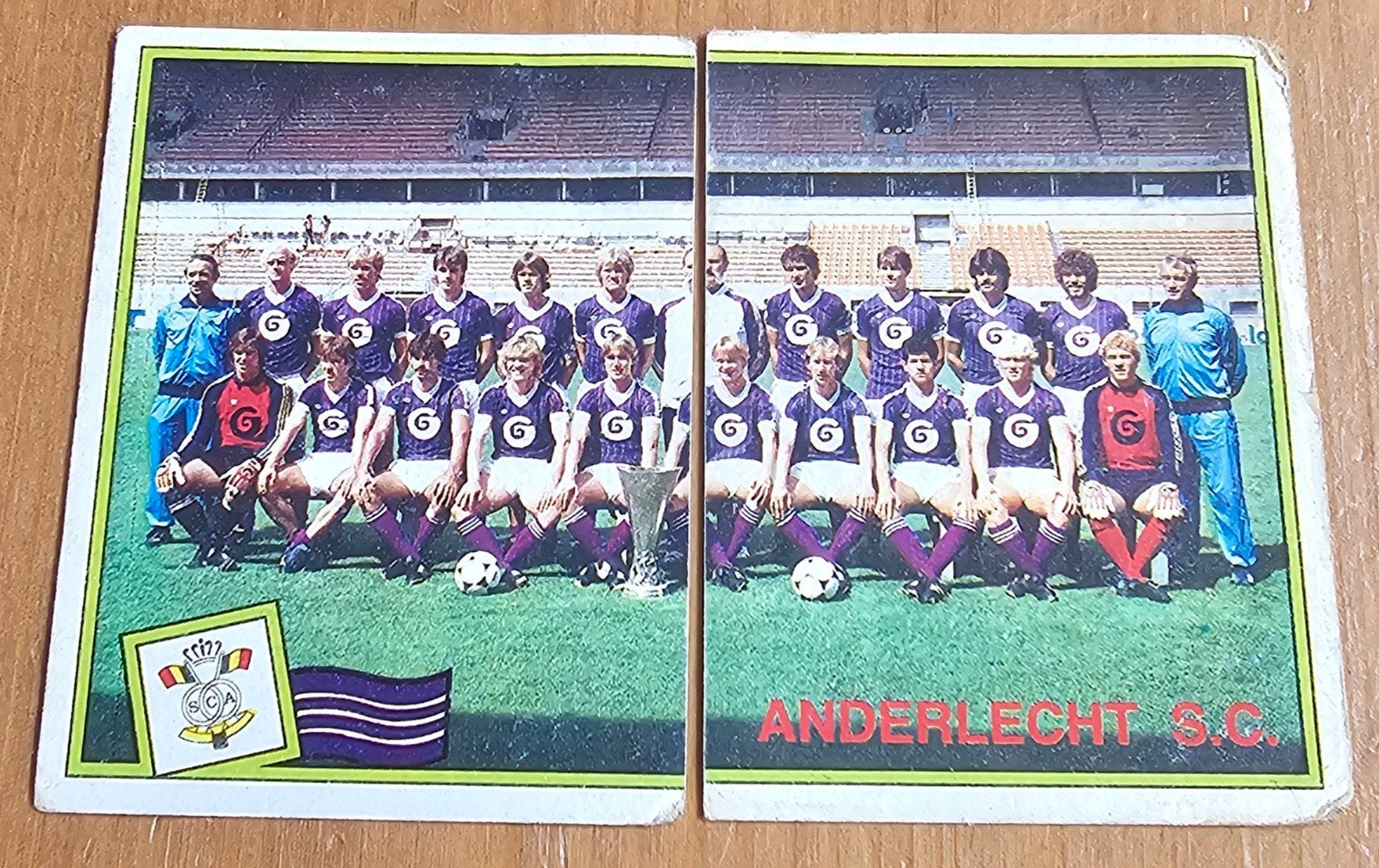 Panini Football 84 2 SC Anderlecht Stickers Voetbal!, Ophalen of Verzenden, Gebruikt, Meerdere stickers