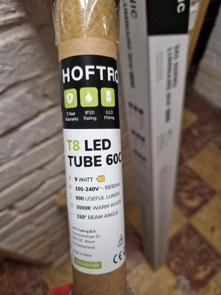 Lampe 2 Tubes LED 60cm 9W pour remplacer des néons, Ophalen of Verzenden, Nieuw