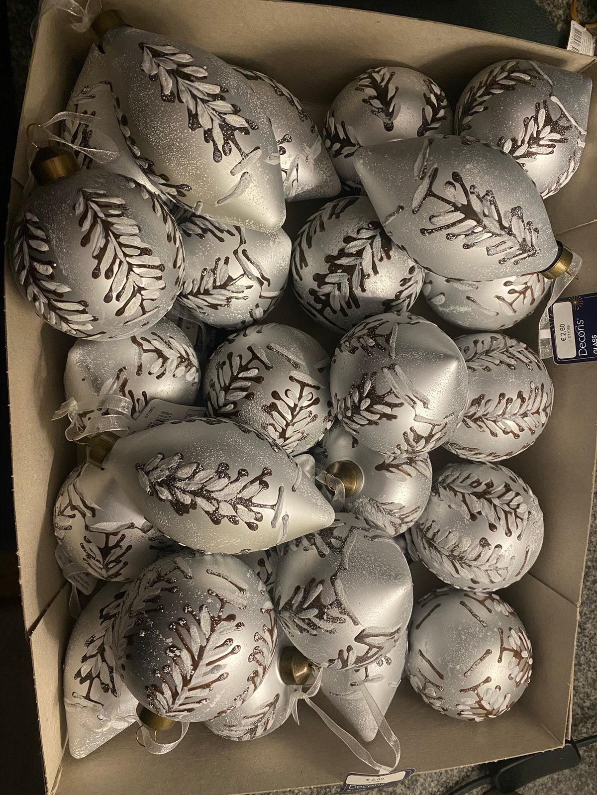 Betoverende Luxe Kerstballen Set | Zilver & Glas (Decoris), Enlèvement ou Envoi, Neuf