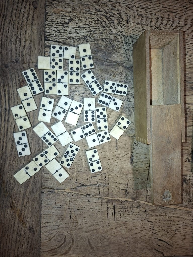 oud dominospel, begin 1900, Antiek en Kunst, Ophalen of Verzenden