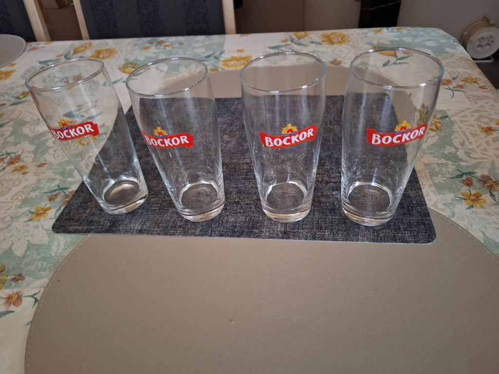 BOCKOR EXPORT GLAZEN / 33cl. 12 stuks nieuw., Collections, Verres & Petits Verres, Neuf, Verre à bière, Enlèvement