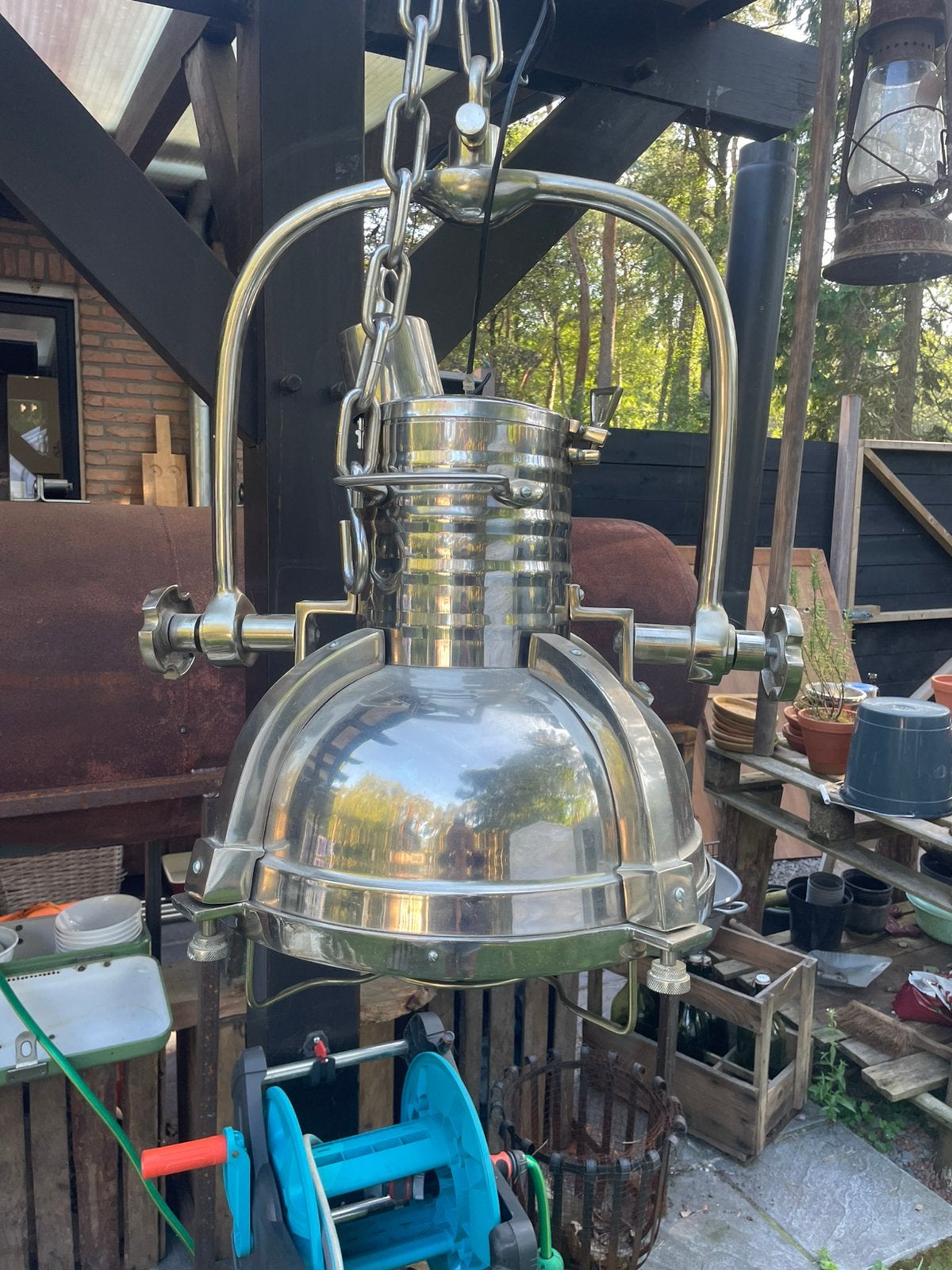 Lamp industrieel groot zwaar, Ophalen, Zo goed als nieuw
