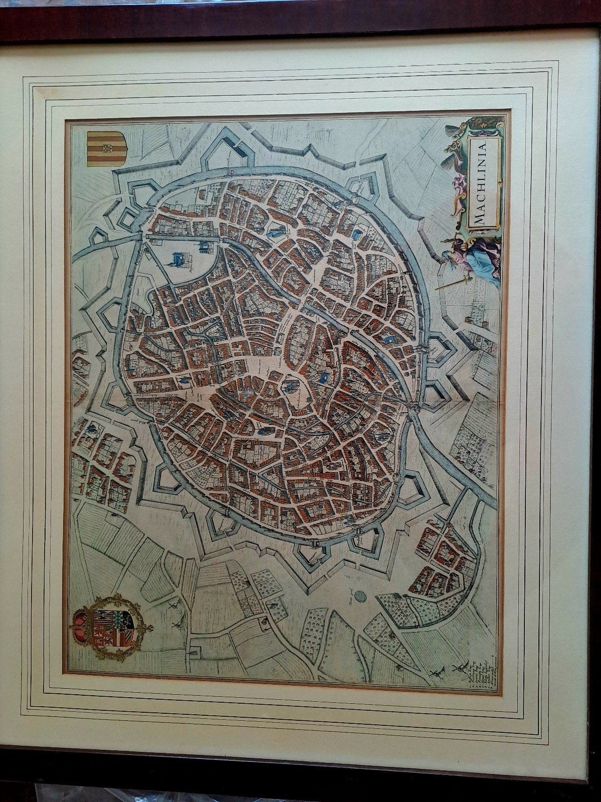 Carte Ancienne de Malines - Machlinia - par Joan Blaeu (1649, Boeken, Ophalen, Voor 1800, Joan Blaeu, Landkaart