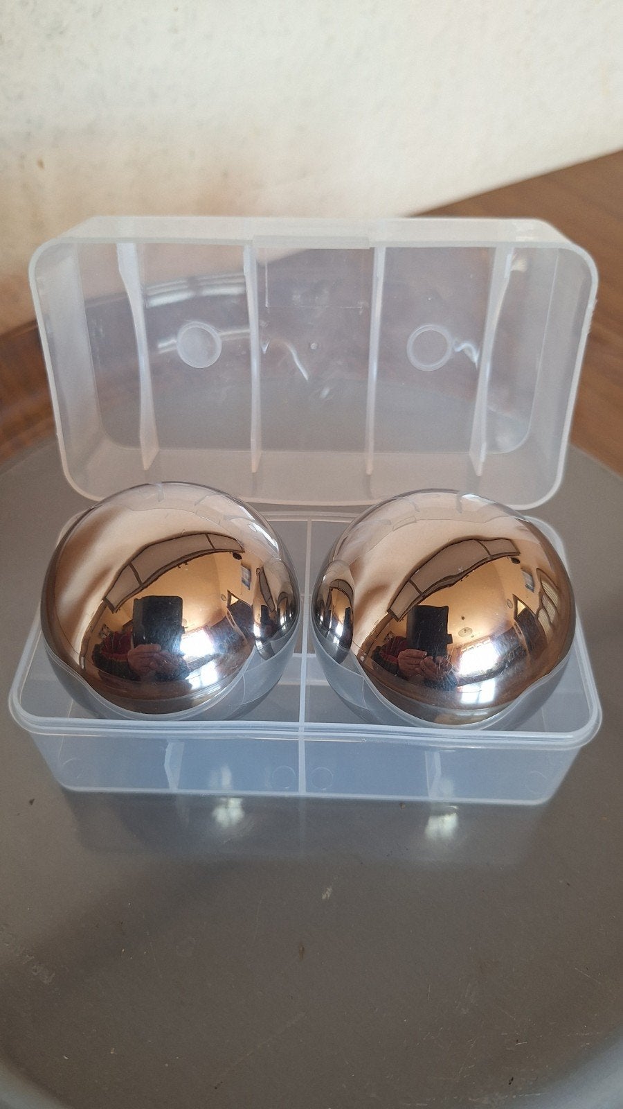 Set massage ballen Chroom 50 mm 150 gr per bal. Nieuw., Sport en Fitness, Ophalen of Verzenden, Zo goed als nieuw