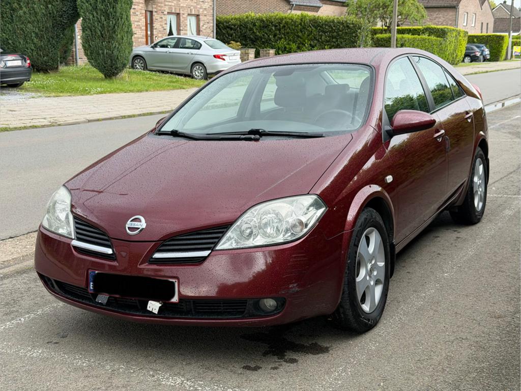 Nissan Primera 2003 1.9dCi 1er propriétaire Carnet OK, Autos, Rouge, Achat, Boîte manuelle, Entretenue par le concessionnaire