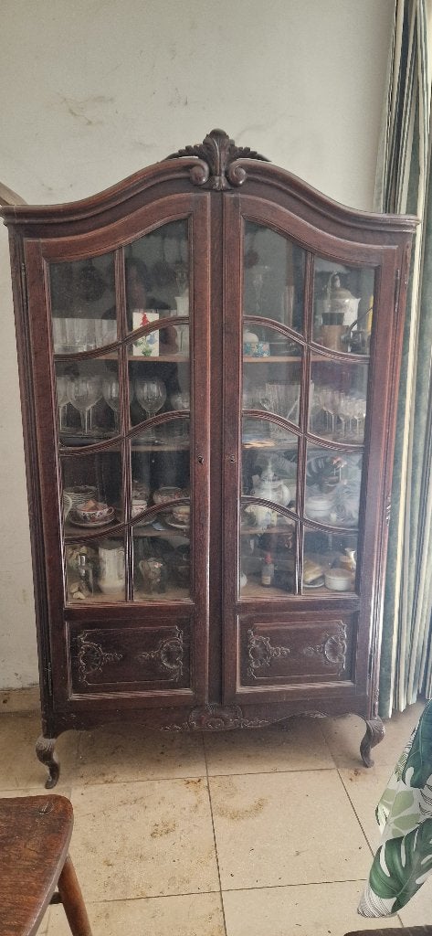 armoire vitrée ancienne, Enlèvement, Utilisé, Avec tablette(s)