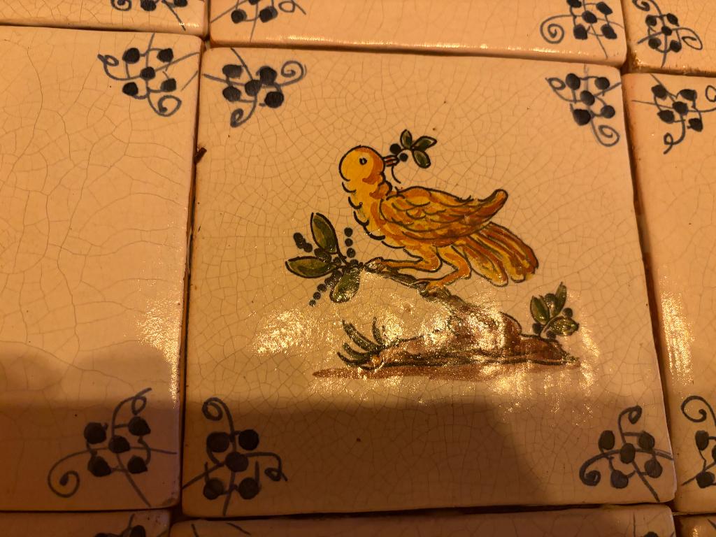15 vintage handgeschilderde Hollandse tegels – Delft stijl, Antiek en Kunst, Ophalen