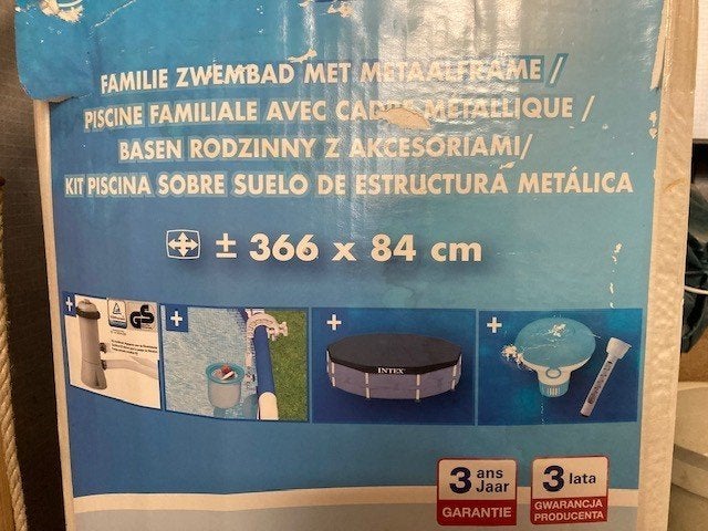 zwembad 366 x 84 cm met zandfilterpomp en trap, Ophalen, Gebruikt, 80 tot 120 cm, Rond