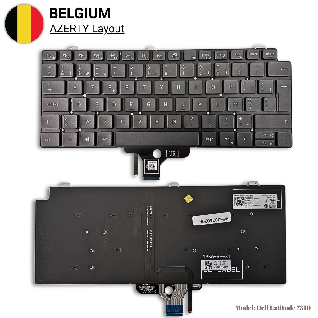New AZERTY BE Backlit Keyboard Dell Latitude7310,7320,5320,, Computers en Software, Ophalen of Verzenden, Azerty, Draadloos, ZeliT