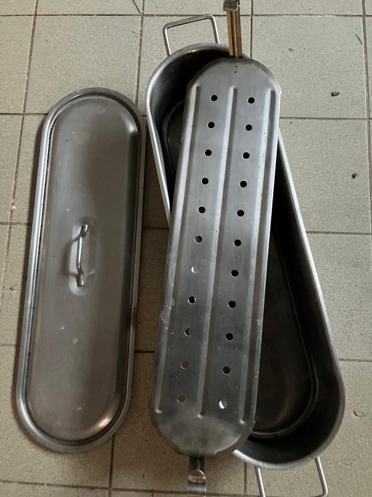 kookpot ketel vispan / viskoker met deksel – 18  60 cm, Ophalen, Gebruikt