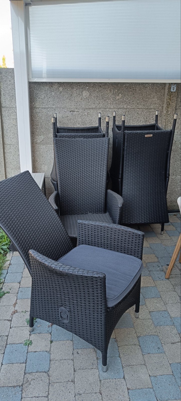 6 verstelbare tuinstoelen royal patio met kussen, Enlèvement, Utilisé, Osier, Ajustable