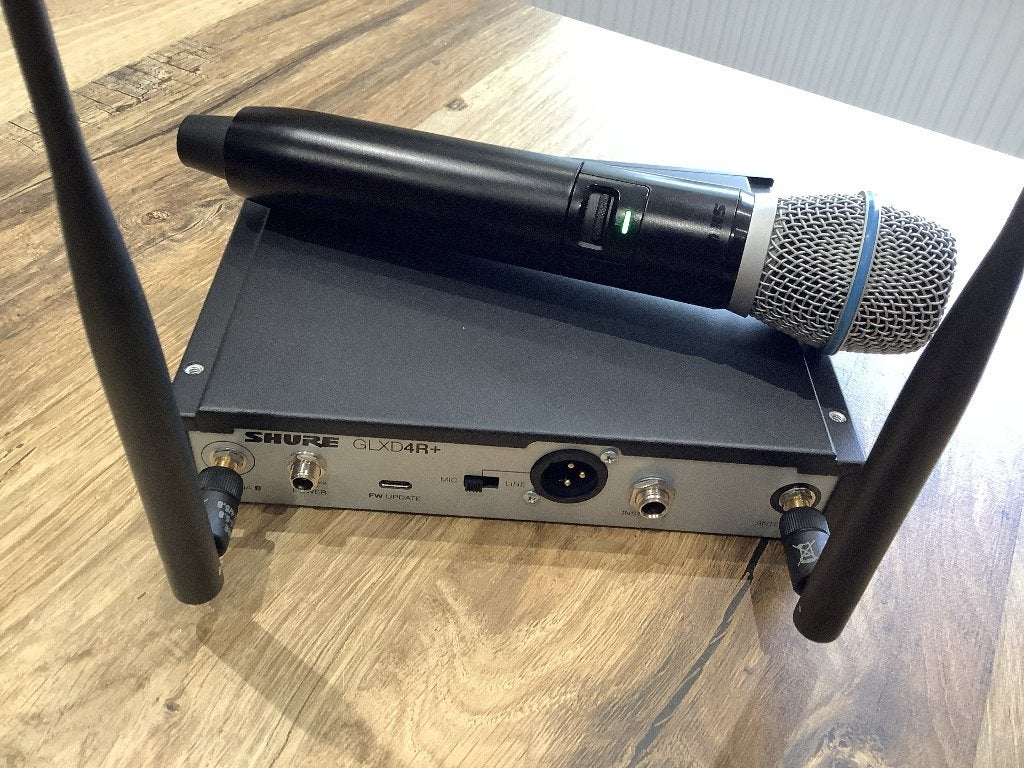 Shure GLXD24R+/B87A 2x accu Factuur & Garantie Nieuwstaat, Muziek en Instrumenten, Microfoons, Ophalen, Zo goed als nieuw, Zangmicrofoon