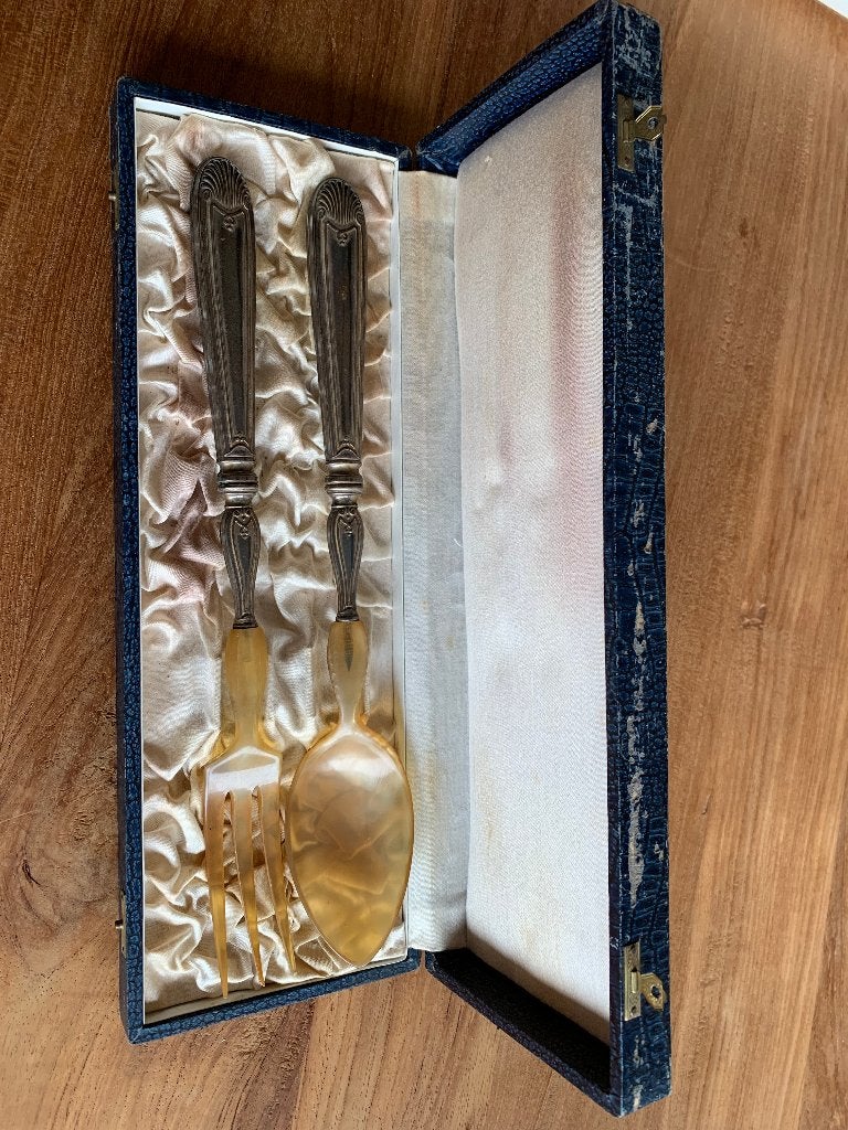 Verzilverd slabestek, Antiek en Kunst, Antiek | Bestek, Ophalen of Verzenden