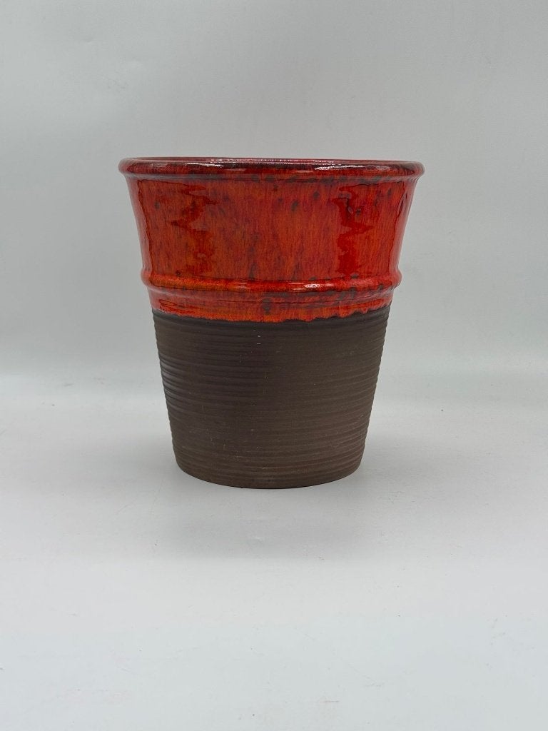 Vintage vaas Pot Aardig, rood druipglazuur, Antiek en Kunst, Ophalen of Verzenden