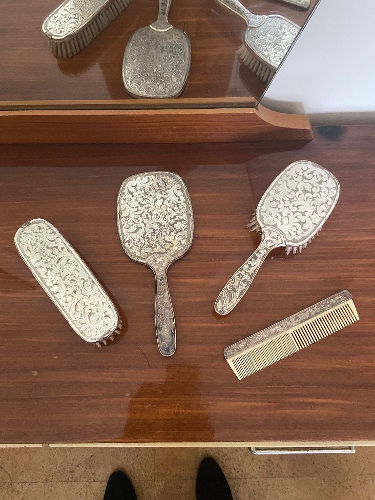 Verzilverde kapperset, Antiek en Kunst, Ophalen