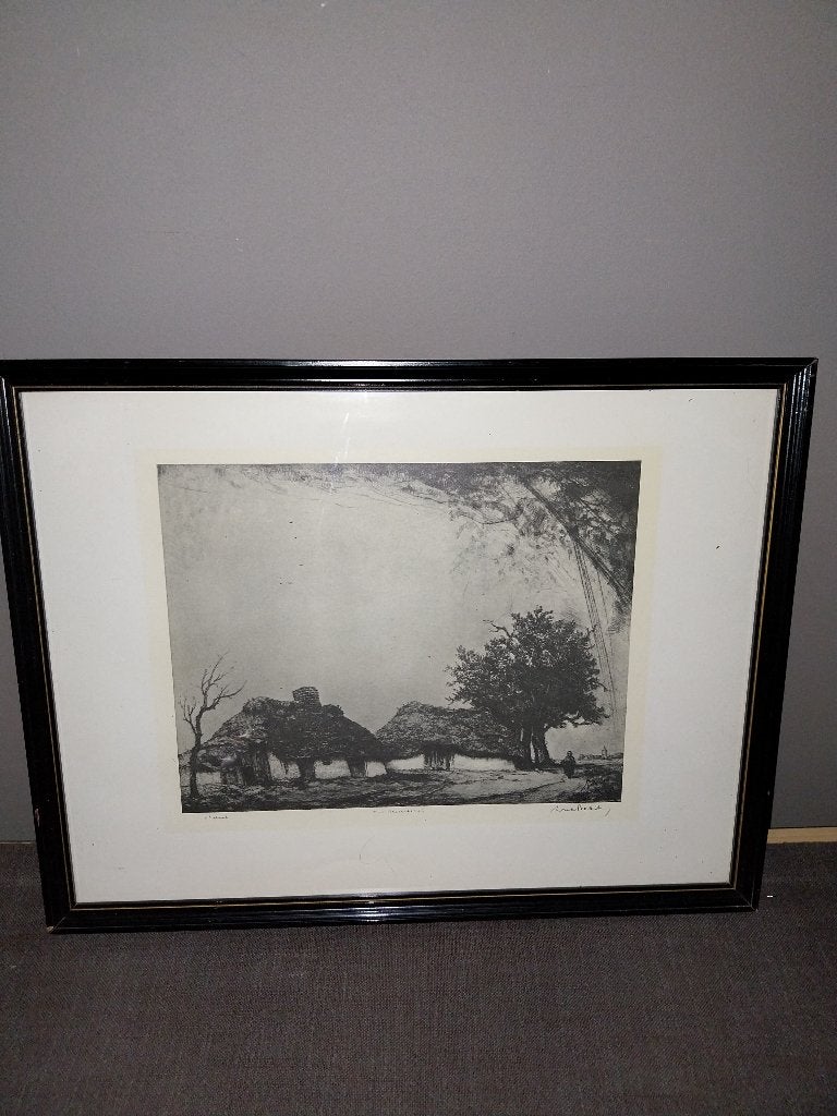 Lithografie Aerdenbosch – Dorpsgezicht – 20e eeuw, Enlèvement